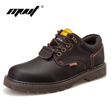 2017 Genuine Leather Men boots Classic Ankle font b work b font Boots Nubuck leather Men