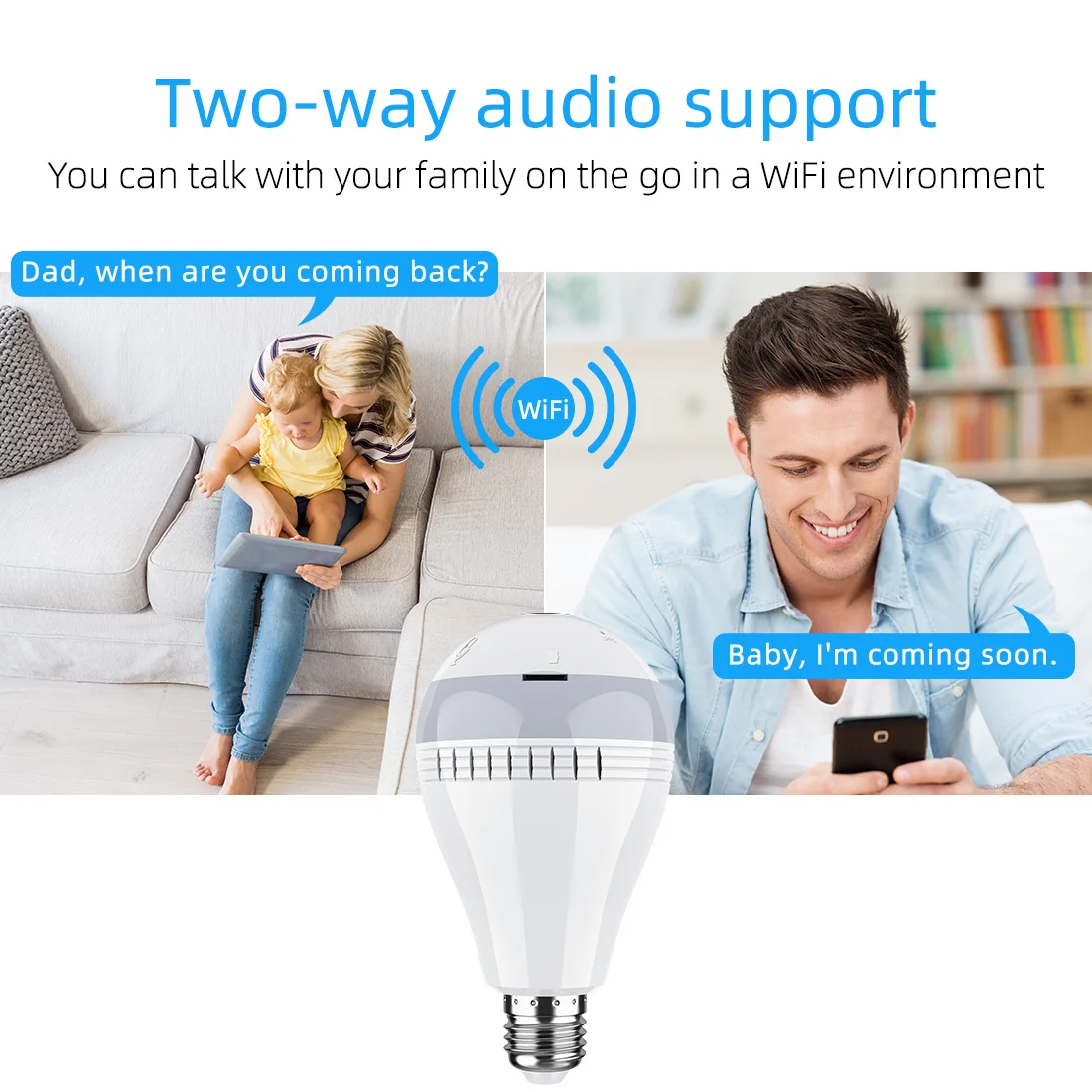 Cena FREDI Led Light Wireless 1080P panoramiczne rybie oko IP kamera wifi żarówka lampa bezpieczeństwo w domu kamera telewizji przemysłowej widzenie nocne z wykorzystaniem podczerwieni kamera