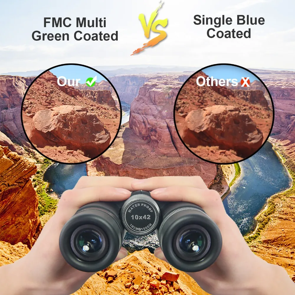 CIWA 10X42 Professial مناظير العدسات نظارات الصيد الليلية الملك للماء العدسة التلسكوبات eyecups مناظير أحادي العين