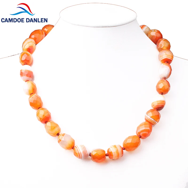 

2017 T Design Natural Stone Boho Necklaces Carnelian Onyx Beads 50CM Long Necklace Pendants Bohemian Women Jewelry Necklace