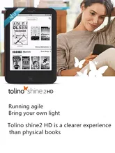 Ereader ebook ereader construído na luz leitor de e-book wifi ebook tolino shine2 hd e-ink 6 polegadas tela de toque 1024x1448 300ppi