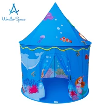 Детская игровая палатка-морской океан, пляжный замок, детский складной всплывающий игровой домик, лучший домашний уличный домик для мальчиков и девочек, детская игрушка синего цвета