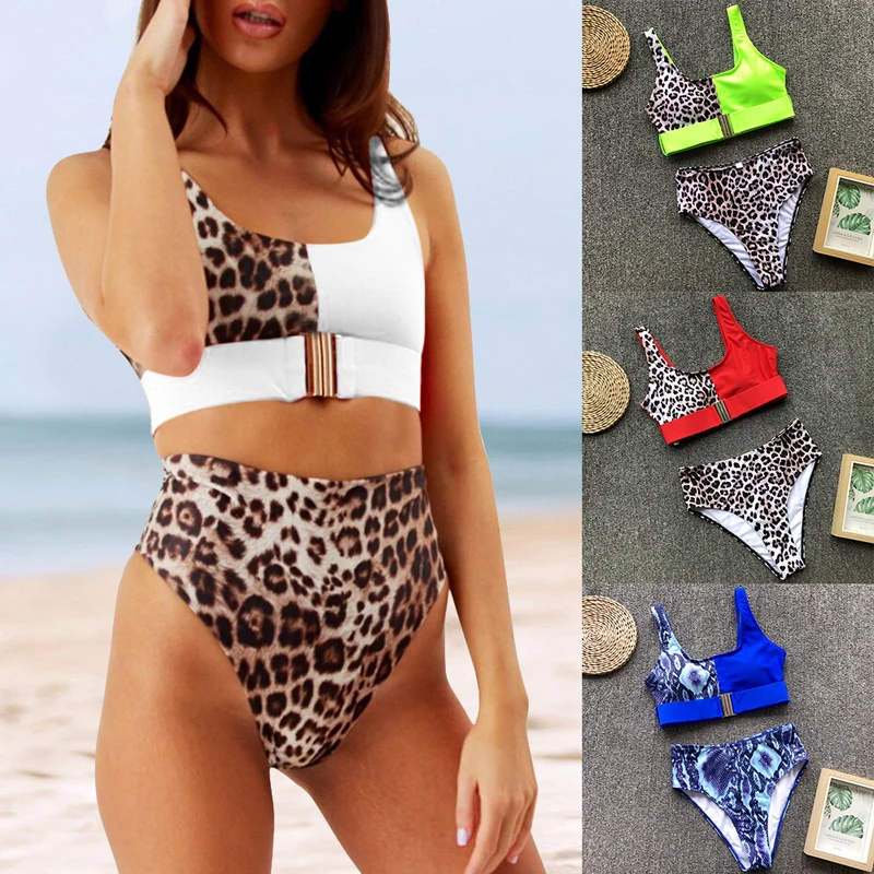 

2019 Summer Micro Swimsuit Sexy Bandage Bikinis Set Women New Paddad Bra Splicing High Waist Swimwear Brazilian Biquini Trikini