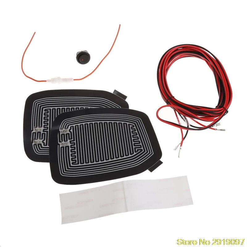 

New 1Set Universal Quick Warm 12V Car Side Mirror Glass Heater Heated Defogger Pad Mat Drop Shipping Support