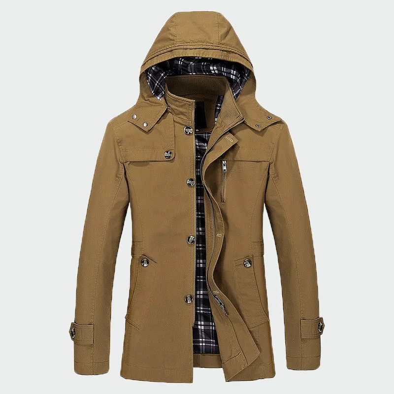 New Autumn Men's Jackets Slim Fit Casual Trench Pockets Coat Mens Brand Clothing Fashion Coats Males Outerwear M~5XL ML290
