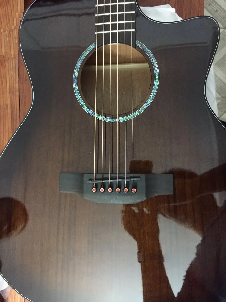 

solid red cedar vintage acoustic electric guitar