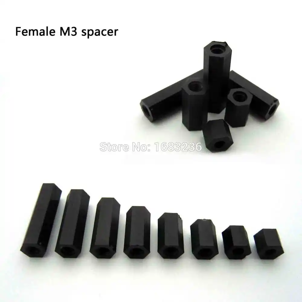 Parts /& Accessories 20pcs//lot M3 6//8mm M36+6mm M36+20mm Hex Column Standoff Spacer Black Nylon Optional Steel Screw Nut Nuts Color: M3 x 6 p 6 White