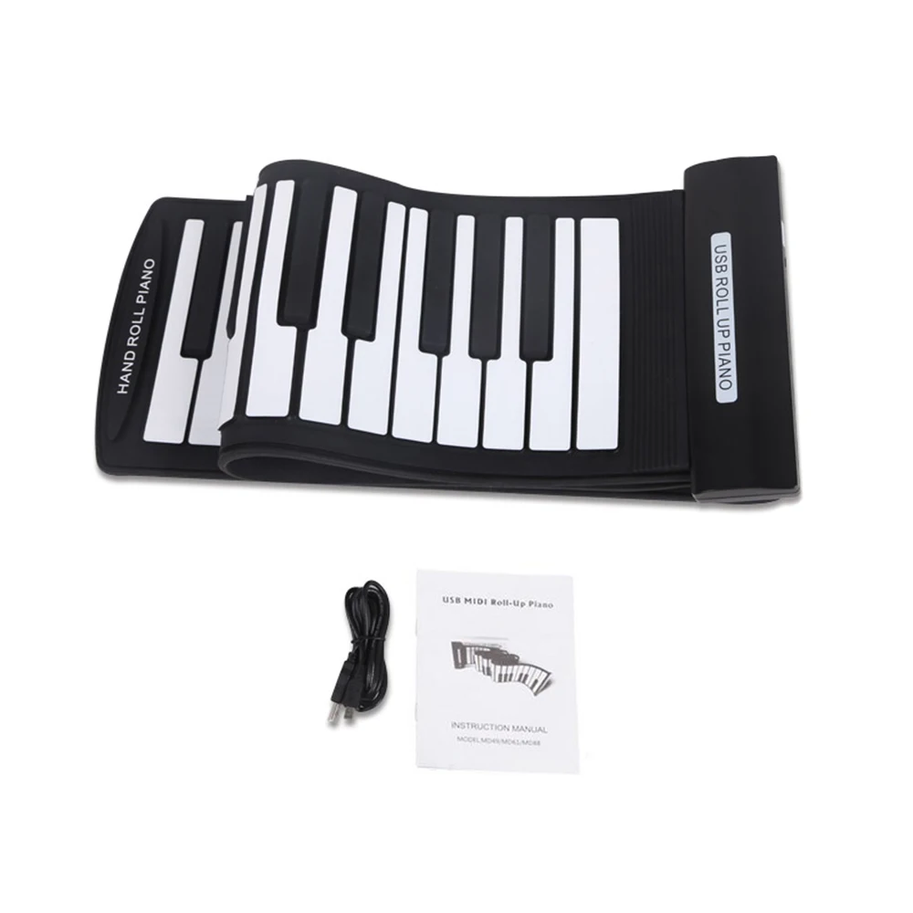 US $33.08 Portable 61 Keys RollUp Piano USB MIDI Keyboard MIDI Conctroller Hand Electronic Piano