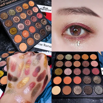 

25 Colors Eyeshadow Pallete Shimmer Matte Glitter Eyeshadow Palette Nude Smoky Warm Pigment Makeup Eyeshadow Palette Cosmetic