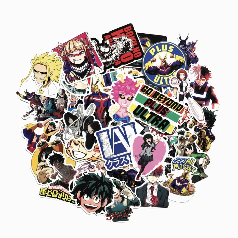 

70Pcs/lot Cartton Anime Stickers My Hero Academia Stickers Kids Toys Luggage Waterproof Skateboard Graffiti Motorcycle Sticker