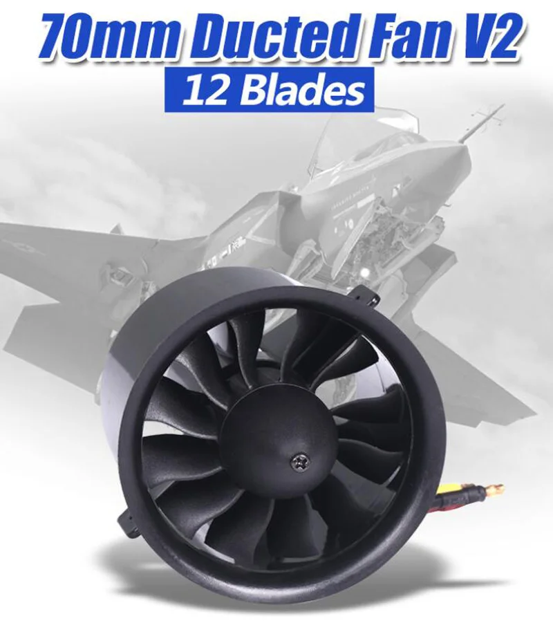 70mm Ducted Fan V2 12 Blade Propeller Outrunner Motor 2845 KV2750 4S 3