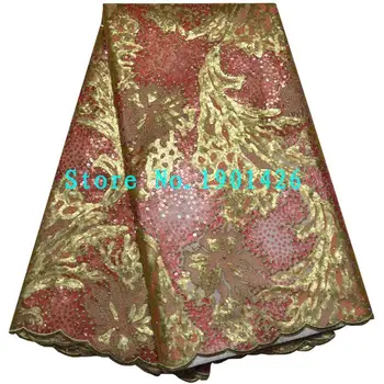 

Organza lace fabric Women Latest African Laces 2017 Polyester Embroidered High Quality African Cord Lace With sequin XYX193