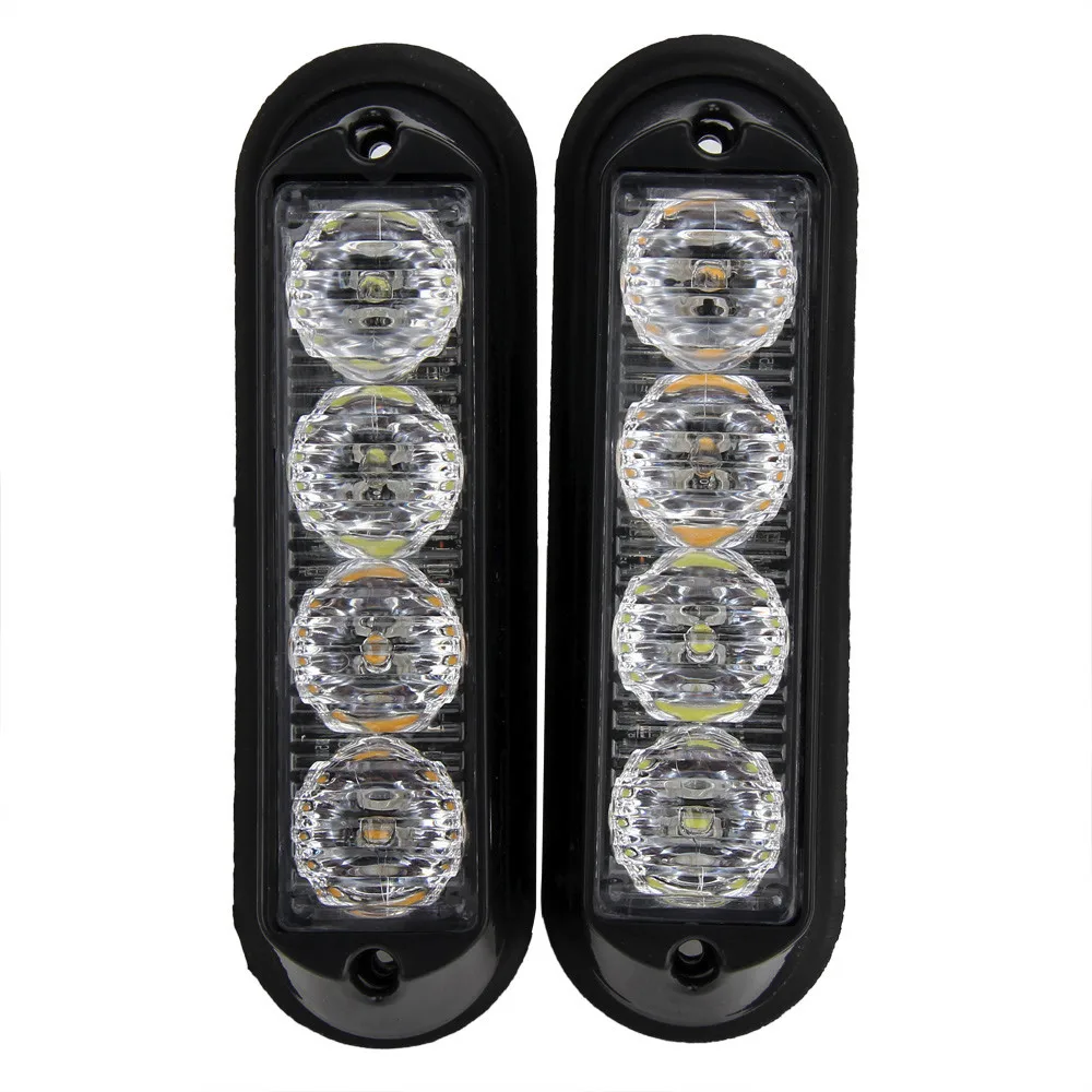 

LED Strobe Flash 2pc Waterproof Car Truck Accessory 4 LED Strobe Flash Amber Light Lamp Bulb Car Styling Fog Light Led car light