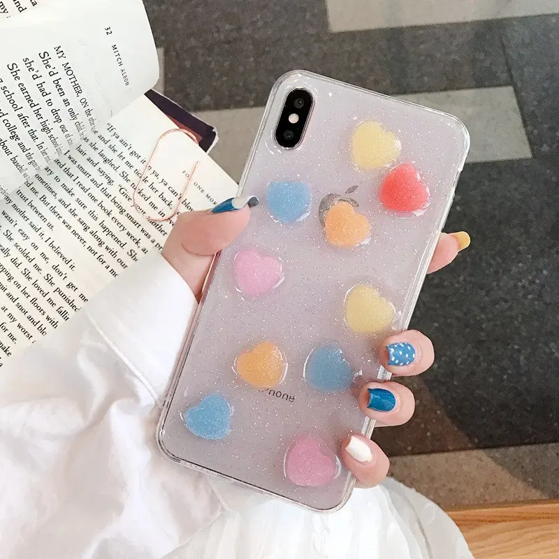 

Gimfun Ins 3D Love Candy Phone Case for Iphone 7 6 6s 8 Plus Case Soft Tpu Glitter Case for Iphone Xs Xsmax Xr Back Cover