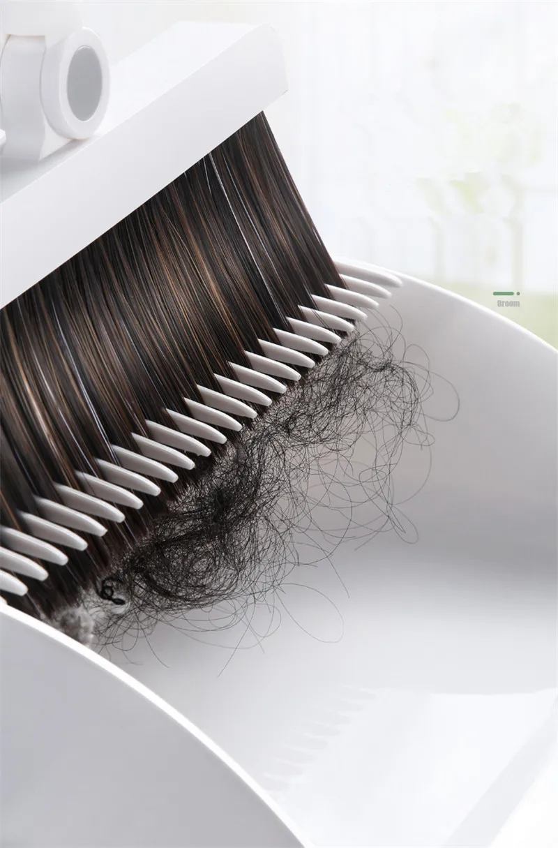 Thicken Windproof Non-Slip Magnetic Broom Dustpan Suit Creative Combination Floor Hair Sweeping Handle Household Cleaning Tools