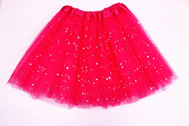 Милая детская балетная юбка-пачка со звездами; пышная Пышная юбка с блестками для девочек; трехслойное детское бальное платье с блестками