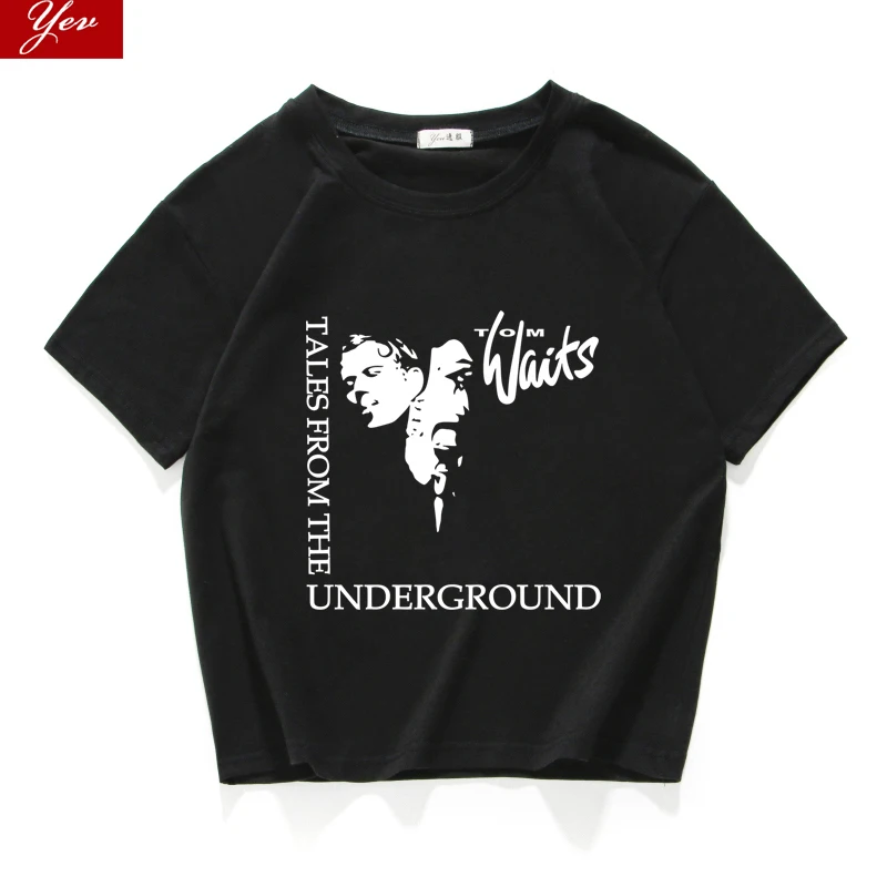 Tom Wait Новая Металлическая футболка femme хлопковая уличная Nu-Metal футболка женская короткая хипстер укороченный топ Женская одежда 2019 новая