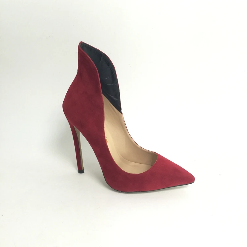 

Wine Red Pointed Toe High Heels Female Shoes Plus Size Us14 Zapatillas Mujer Slip-On Pumps Zapatos Mujer Tacon New Arrival