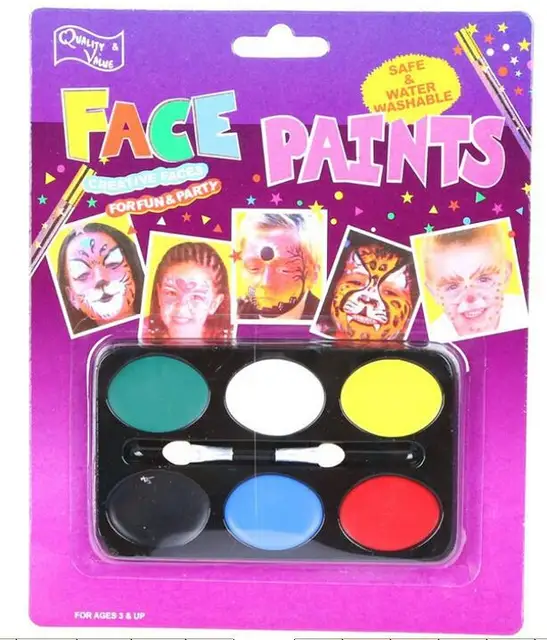 2017 2pcslot halloween fancy kids party clown face painting greasepaint 6 colors kids make