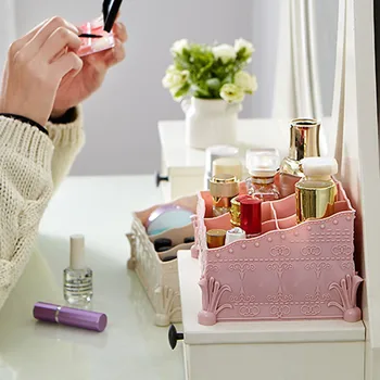 

French Retro Acrylic Makeup Organiser Cosmetic Storage Lipstick Box Jewelry Trinket Case Brush Pen Pencil Holder Home Accessory