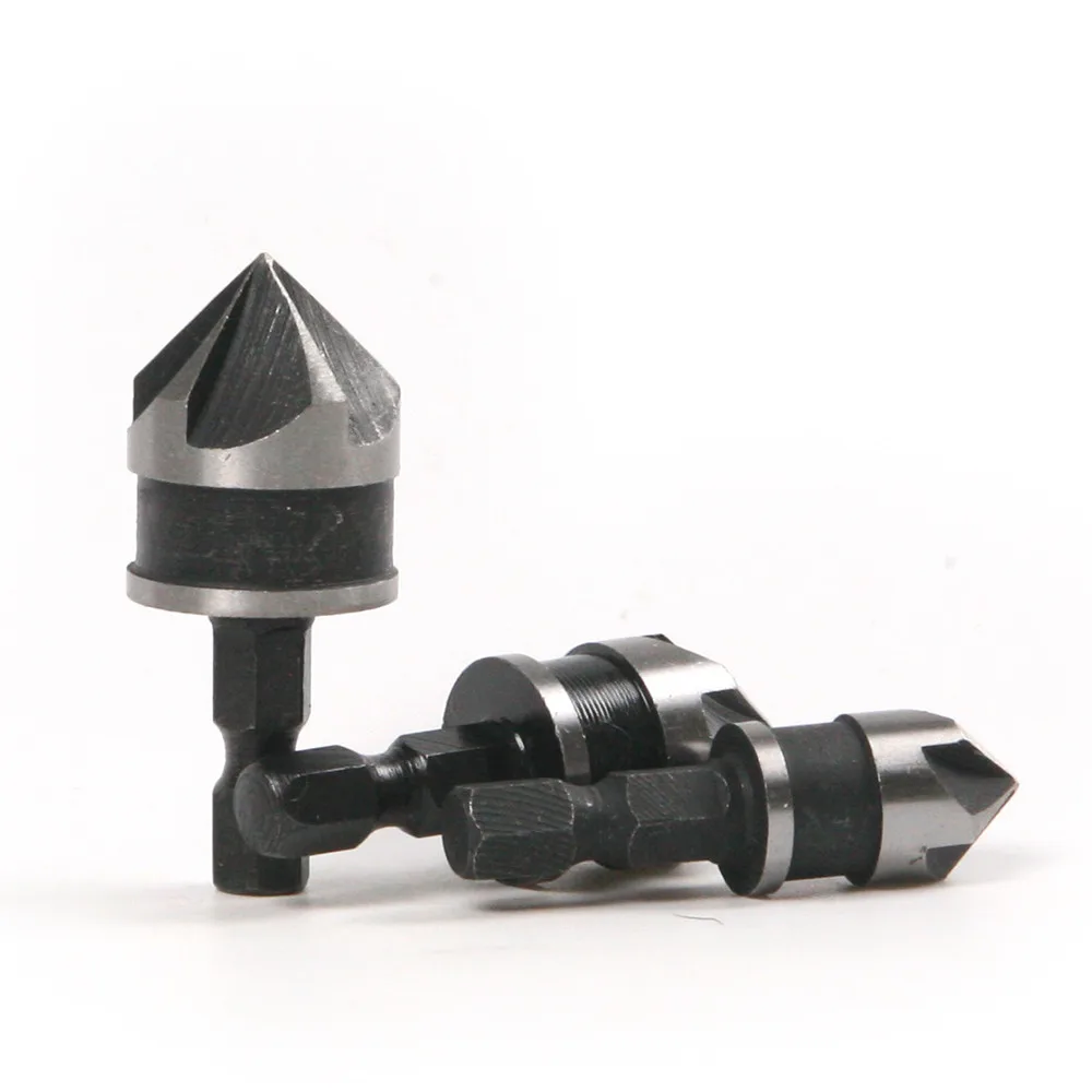 3pc 1/4" Hex Shank Countersink Bore drill bit Set for Wood Plastic