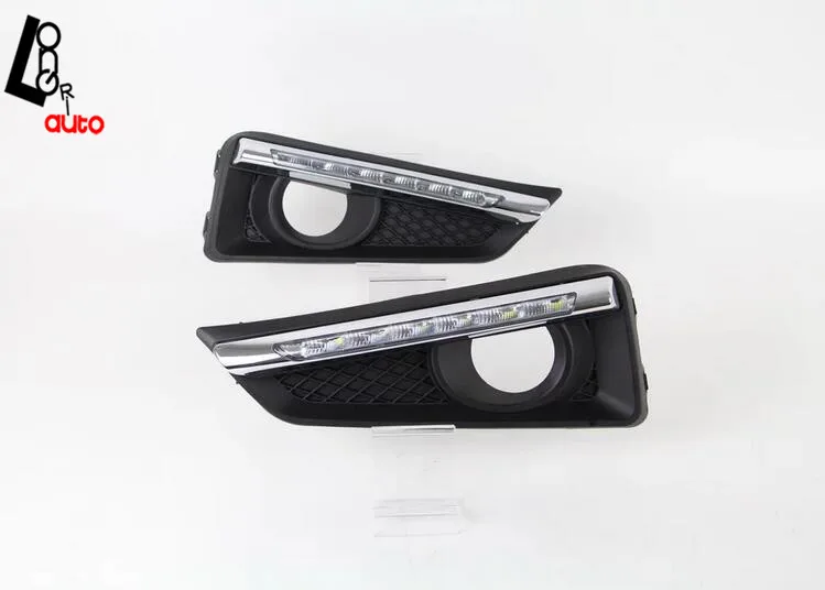 

car styling New Left&Right LED Driving Lamp Daytime Running Lights DRL For City High Configuration 2014-2015