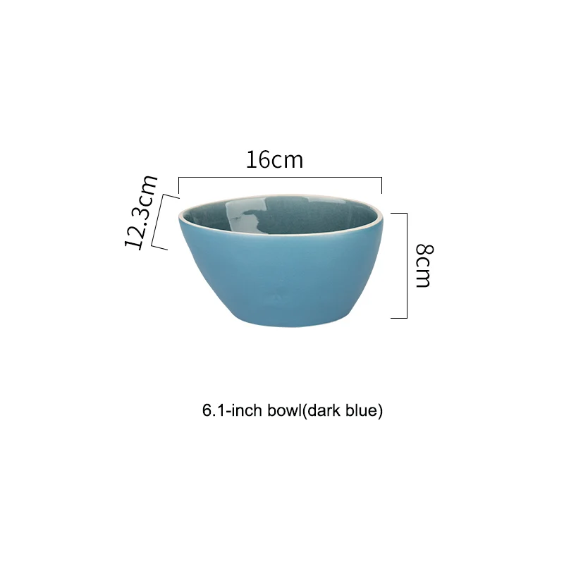 EECAMAIL Европейская керамическая посуда бытовая тарелка блюдо для стейка блюдо для закусок западное блюдо для дома чаши для риса и супа чаша - Цвет: 6.1-inch bowl