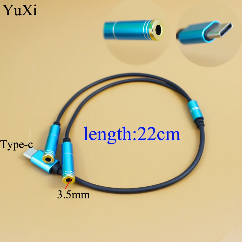 

Earphone Share Adapter Cord TYPE-C Audio AUX Cable to 3.5mm Earphone Male to Female Y Splitter Headphone Share Distributor Jack