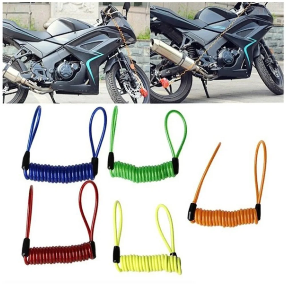 

2018 Portable Universal 1.2M Wire Bicycle Lock Spring Reminder Anti-theft Lock Rope for Motorcycles Bikes Scooters Safety Lanyar