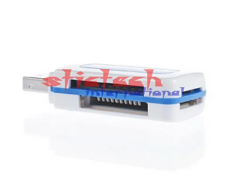 Dhl ИЛИ ems 2000 шт USB 2,0 4 в 1 устройство для чтения карт памяти для M2 SD SDHC DV Micro SD TF карты оптом синий