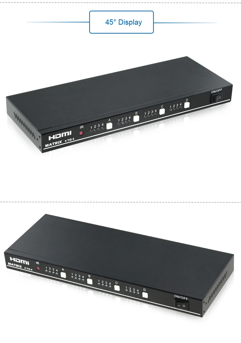 EMK 4x4 HDMI True Matrix 4 input 4 output HDMI Switch Splitter 1.3b support 1920x1080 60Hz with RS232 Remote Control Switch (1)