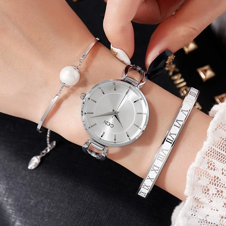 Роскошный брендовый комплект Для женщин Стразы Часы с украшением в виде кристаллов Керамические часы женские Кварцевые наручные часы женская обувь часы relogio feminino - Цвет: silver white