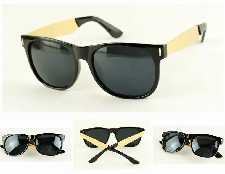 Wholesale Fashion Western Style Super Black & Gold Sunglasses Men's
