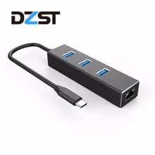 DZLST сетевая карта USB C RJ45 адаптер для Ethernet Lan конвертер 100/1000 Мбит/с для MacBook samsung Galaxy S9/S8+ huawei Matebook