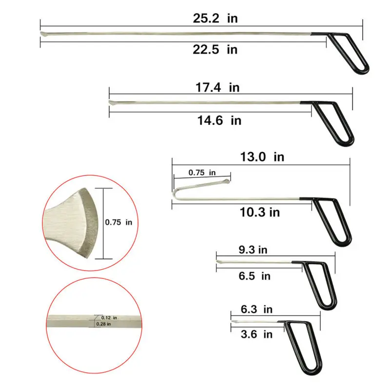 Ручные инструменты, плоские крючки, безболезненный инструмент для ремонта вмятин, крюк, инструмент для удаления града, набор инструментов из марганцевой стали