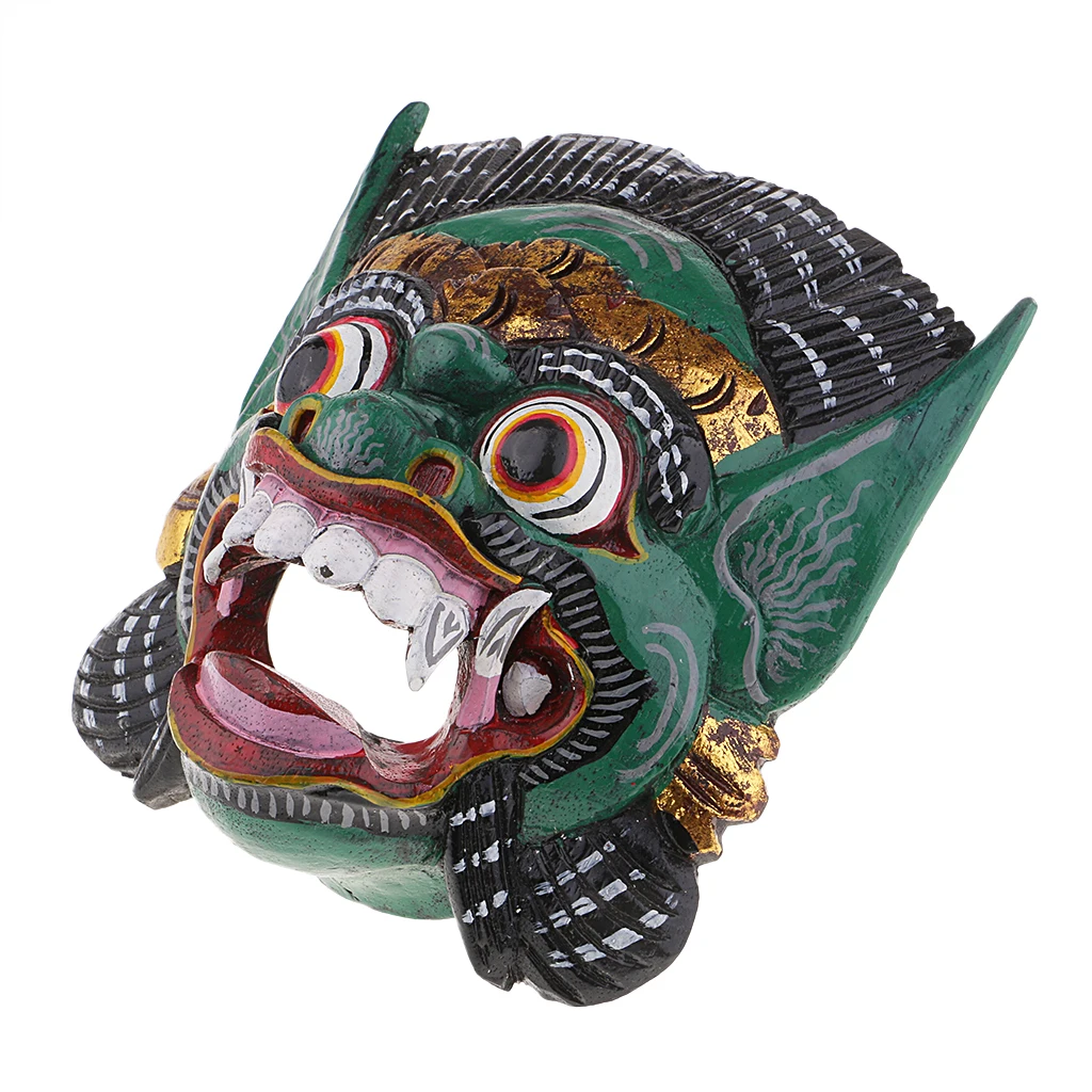 MagiDeal Antique Asian Thailand Wooden Carving Facial Mask Wall Hanging Art Crafts DIY Home Decoration