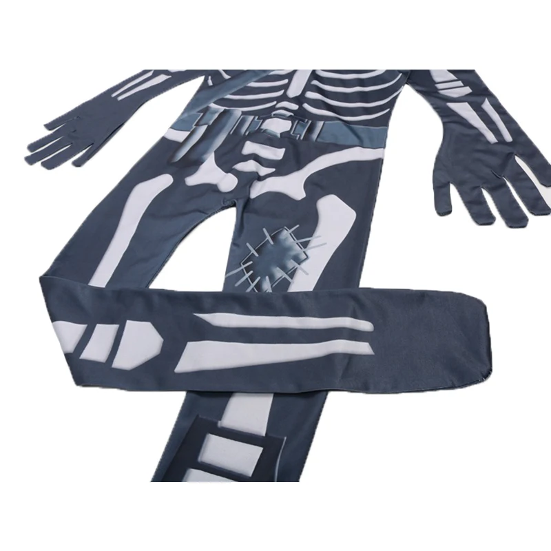 Skull Trooper Cosplay Costume Kids Streetwear Costumes Boys Jumpsuits FortnitedCosplay Children Halloween Festive Party Supplies