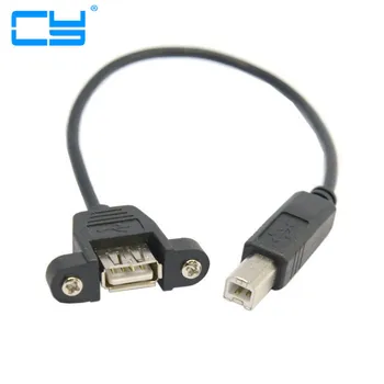 

20cm USB 2.0 A Female socket Panel Mount Type to Standard B Male Printer Scanner Hard Disk Cable U2-239-0.2M