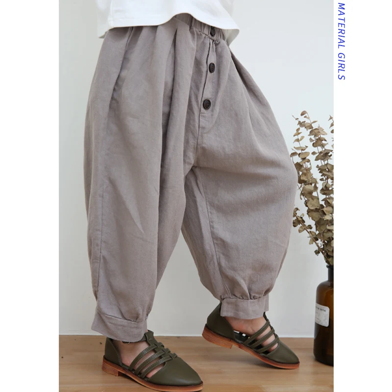 

Girls Korean version of the loose carrot pants bloomers casual nine points pants 2019 spring new wild pants tide children