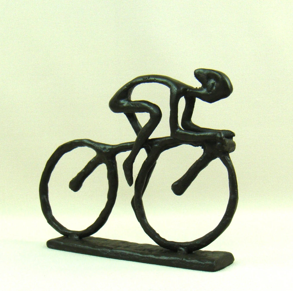 Hierro fundido estatuilla ornamento de bicicleta de carreras ciclista trofeo vendedor del Reino Unido