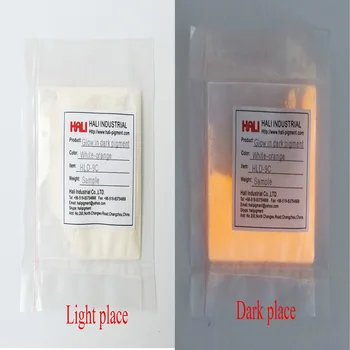 

glow in dark powder, photoluminescent pigment, day color:white, night glow color:orange.minimum order 1kg, shipping by express..
