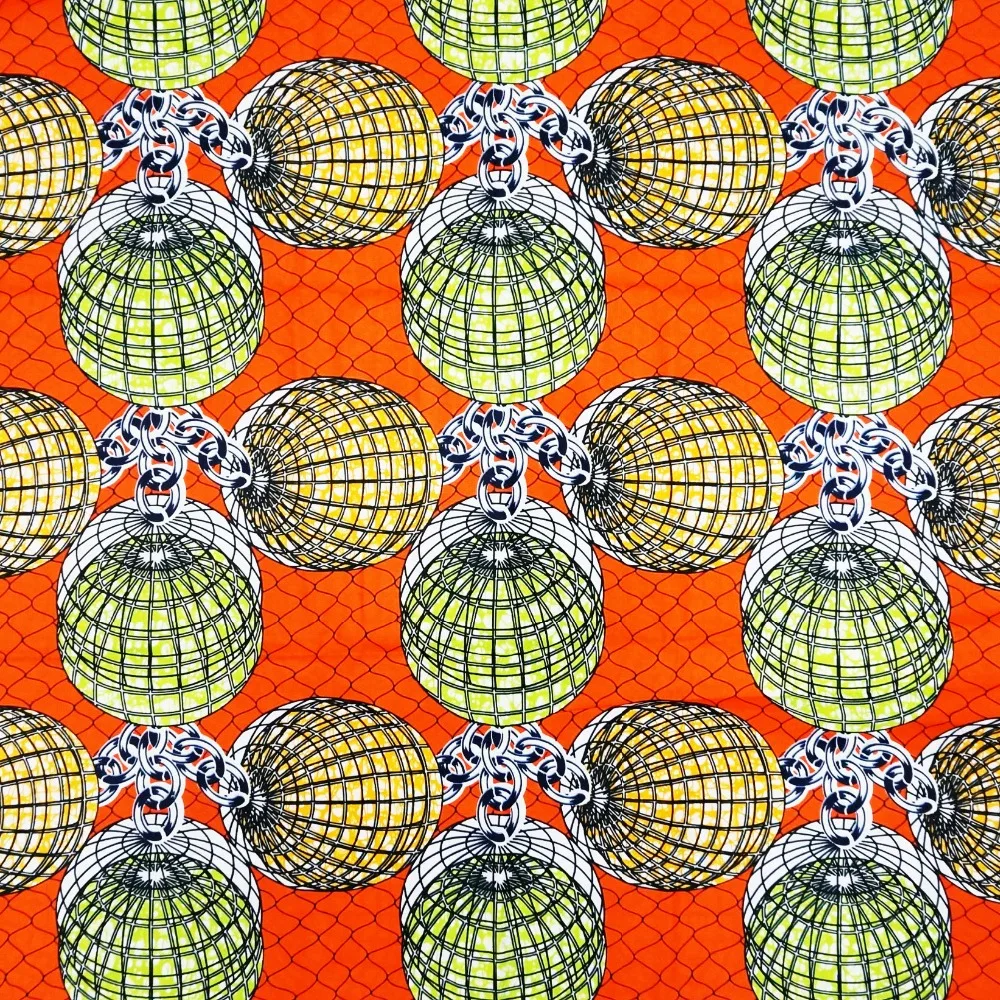 

orange african super real wax prints wholesale cheap price 6yards hollandais style veritable wax printed fabric dutch ankara