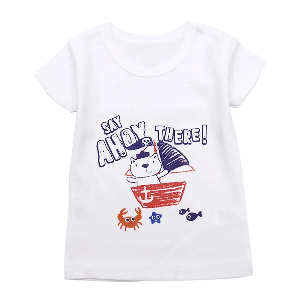 New Children's Tops Children's Clothes Boys Cotton T-Shirt Boys Short Sleeve Summer T-Shirt Beach - Цвет: 10