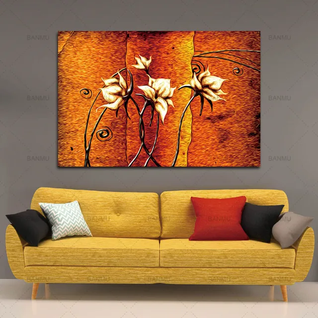 frameless canvas wall art art oil painting flower painting design
