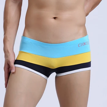 

AIIOU Mens Underwear Boxers Shorts Fashion Stripes Cotton Comfortable Gay Couple Cueca Boxer Pants Trunks Underpants Underwear