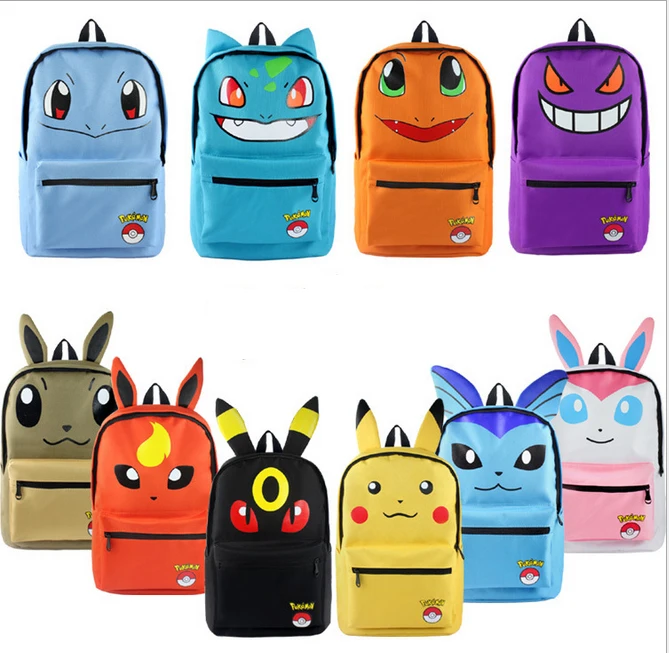Продажа Покемон Haunter Eevee Bulbasaur, холщовый рюкзак для студентов, сумка на плечо, карманный монстр Haunter, школьные сумки, сумки для ноутбуков