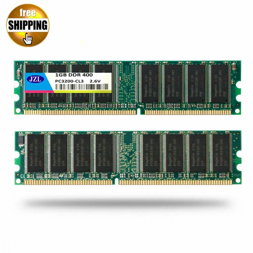 

JZL Memoria PC-3200 DDR 400MHz / PC3200 DDR400 / DDR1 400 MHz DDR400MHz 1GB LC3 184PIN Non-ECC 2.6V Desktop PC DIMM Memory RAM