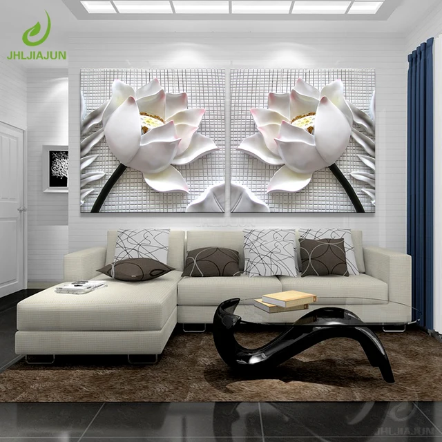 Modulare Immagini 3D di Arte Del Fiore di Loto Poster Wall Art Dipinti Per La Pa Modulare Immagini 3D di Arte Del Fiore di Loto Poster Wall Art Dipinti Per La Pa