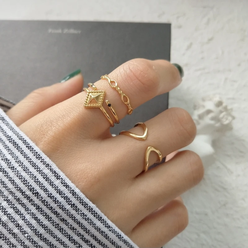 

S925 Sterling Silver Fashion Minimalist Horizontal Double Twin Lines Simple Open Band Ring Knuckle Ring Mid Finger Top Quality