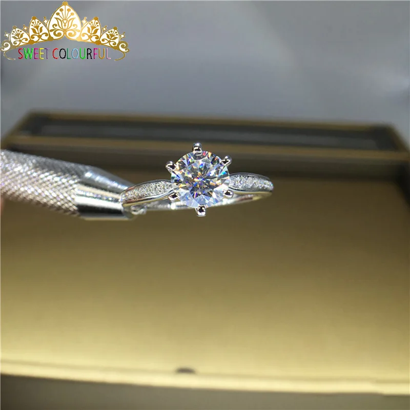 18K 750Au Золотое кольцо с муассанитом и бриллиантом D Цвет VVS с национальным сертификатом MO-00119